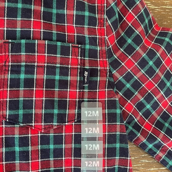 Baby B’gosh, flannel plaid button- front bodysuit, 12 months, NWT - Picture 4 of 5